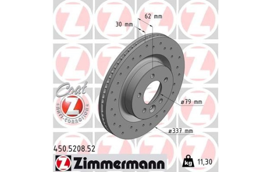 Brake Disc SPORT BRAKE DISC COAT Z 450.5208.52 Zimmermann, Image 2