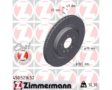 Brake Disc SPORT BRAKE DISC COAT Z 450.5216.52 Zimmermann, Image 2