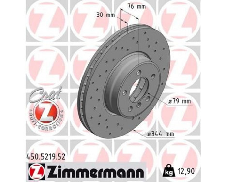 Brake Disc SPORT BRAKE DISC COAT Z 450.5219.52 Zimmermann, Image 2