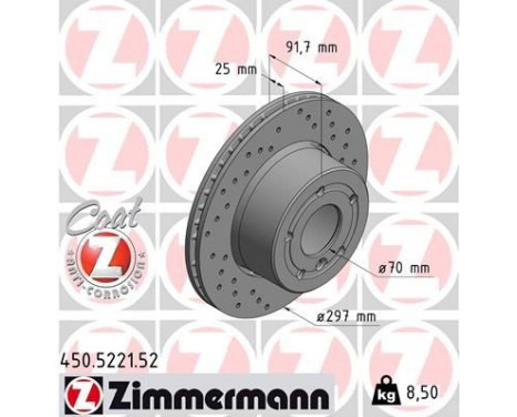 Brake Disc SPORT BRAKE DISC COAT Z 450.5221.52 Zimmermann, Image 2
