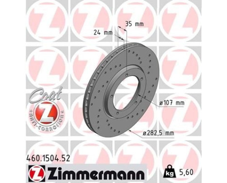 Brake Disc SPORT BRAKE DISC COAT Z 460.1504.52 Zimmermann, Image 2