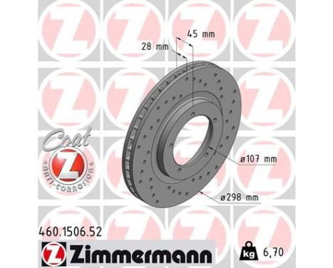 Brake Disc SPORT BRAKE DISC COAT Z 460.1506.52 Zimmermann, Image 2