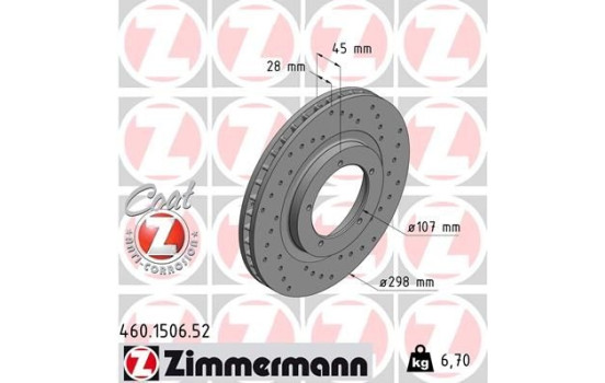 Brake Disc SPORT BRAKE DISC COAT Z 460.1506.52 Zimmermann, Image 2