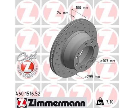 Brake Disc SPORT BRAKE DISC COAT Z 460.1516.52 Zimmermann, Image 2