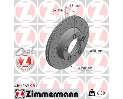 Brake Disc SPORT BRAKE DISC COAT Z 460.1523.52 Zimmermann, Image 2