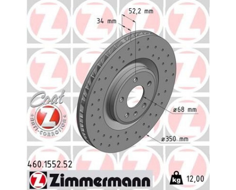 Brake Disc SPORT BRAKE DISC COAT Z 460.1552.52 Zimmermann, Image 2
