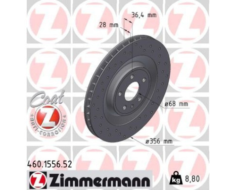 Brake Disc SPORT BRAKE DISC COAT Z 460.1556.52 Zimmermann, Image 2