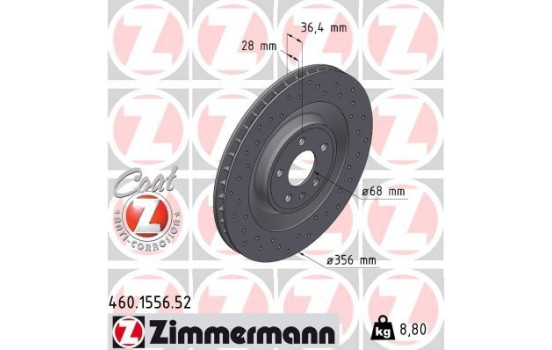 Brake Disc SPORT BRAKE DISC COAT Z 460.1556.52 Zimmermann, Image 2