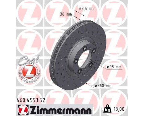 Brake disc SPORT BRAKE DISC COAT Z 460.4553.52 Zimmermann