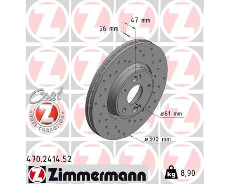 Brake Disc SPORT BRAKE DISC COAT Z 470.2414.52 Zimmermann, Image 2