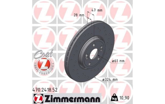 Brake Disc SPORT BRAKE DISC COAT Z 470.2418.52 Zimmermann, Image 2