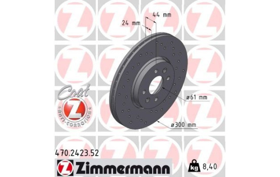 Brake Disc SPORT BRAKE DISC COAT Z 470.2423.52 Zimmermann, Image 2