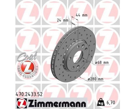 Brake Disc SPORT BRAKE DISC COAT Z 470.2433.52 Zimmermann, Image 2