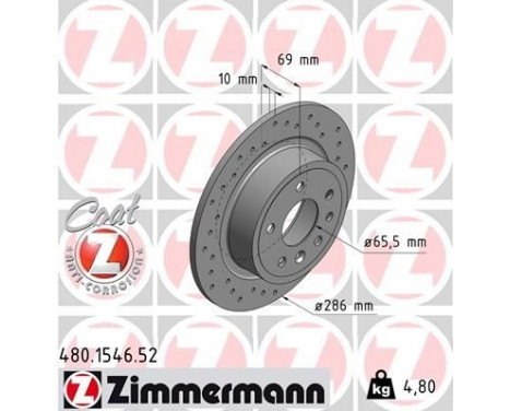 Brake Disc SPORT BRAKE DISC COAT Z 480.1546.52 Zimmermann, Image 2