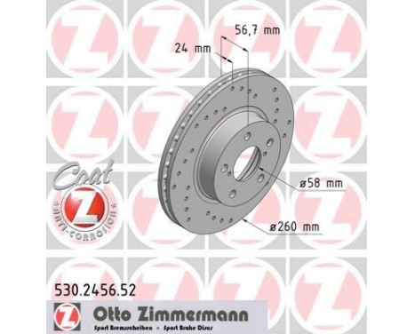 Brake Disc SPORT BRAKE DISC COAT Z 530.2456.52 Zimmermann