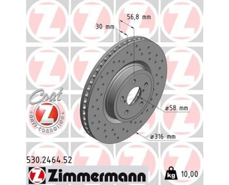Brake Disc SPORT BRAKE DISC COAT Z 530.2464.52 Zimmermann, Image 2