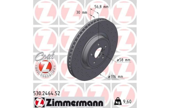 Brake Disc SPORT BRAKE DISC COAT Z 530.2464.52 Zimmermann, Image 2