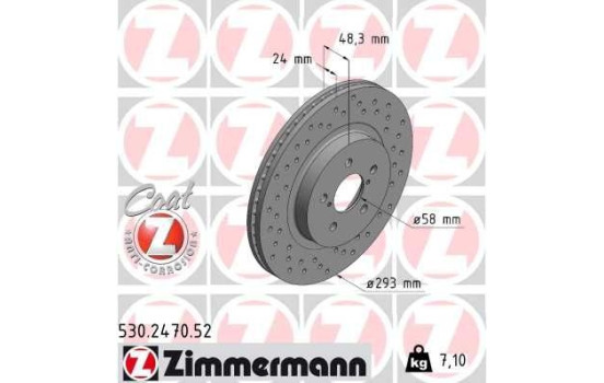 Brake Disc SPORT BRAKE DISC COAT Z 530.2470.52 Zimmermann, Image 2