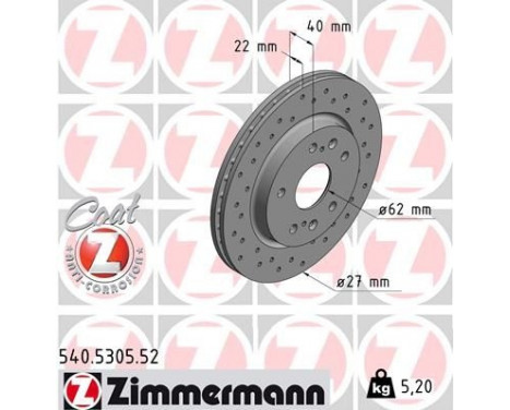 Brake Disc SPORT BRAKE DISC COAT Z 540.5305.52 Zimmermann, Image 2