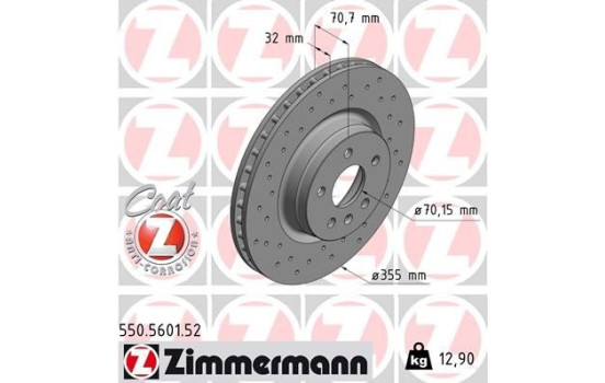 Brake Disc SPORT BRAKE DISC COAT Z 550.5601.52 Zimmermann