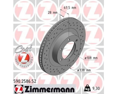 Brake Disc SPORT BRAKE DISC COAT Z 590.2586.52 Zimmermann, Image 2