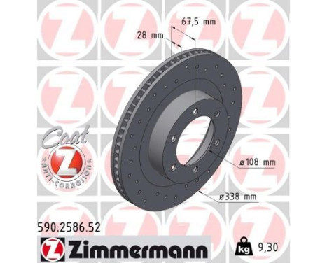 Brake Disc SPORT BRAKE DISC COAT Z 590.2586.52 Zimmermann, Image 2