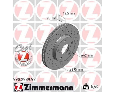 Brake Disc SPORT BRAKE DISC COAT Z 590.2589.52 Zimmermann, Image 2