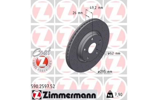 Brake Disc SPORT BRAKE DISC COAT Z 590.2597.52 Zimmermann, Image 2