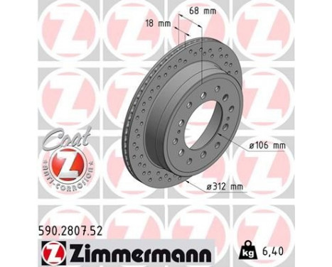 Brake Disc SPORT BRAKE DISC COAT Z 590.2807.52 Zimmermann, Image 2