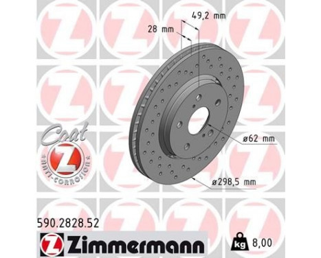 Brake Disc SPORT BRAKE DISC COAT Z 590.2828.52 Zimmermann