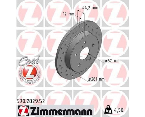 Brake Disc SPORT BRAKE DISC COAT Z 590.2829.52 Zimmermann, Image 2