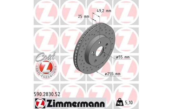 Brake Disc SPORT BRAKE DISC COAT Z 590.2830.52 Zimmermann