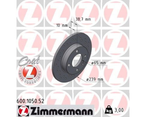 Brake Disc SPORT BRAKE DISC COAT Z 600.1050.52 Zimmermann, Image 2