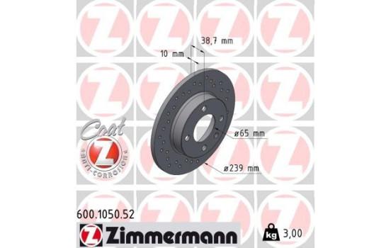 Brake Disc SPORT BRAKE DISC COAT Z 600.1050.52 Zimmermann, Image 2