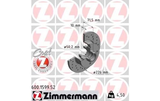 Brake Disc SPORT BRAKE DISC COAT Z 600.1599.52 Zimmermann, Image 2