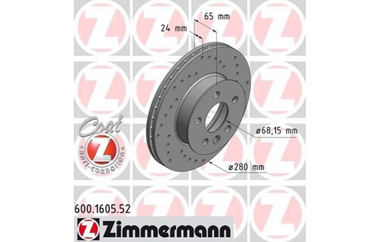 Brake Disc SPORT BRAKE DISC COAT Z 600.1605.52 Zimmermann