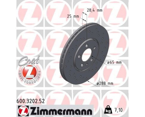 Brake Disc SPORT BRAKE DISC COAT Z 600.3202.52 Zimmermann, Image 2