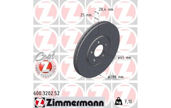 Brake Disc SPORT BRAKE DISC COAT Z 600.3202.52 Zimmermann, Image 2