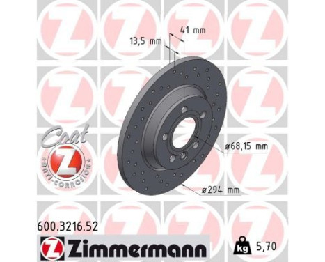 Brake Disc SPORT BRAKE DISC COAT Z 600.3216.52 Zimmermann, Image 2