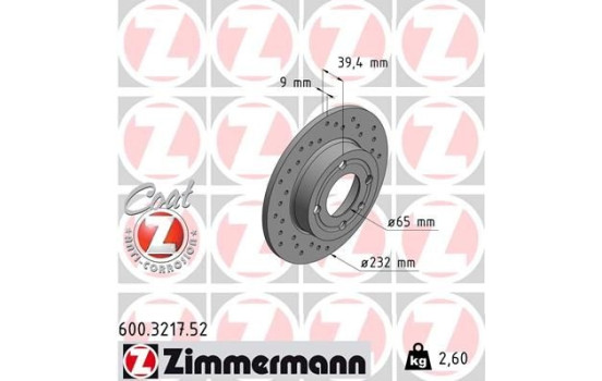 Brake Disc SPORT BRAKE DISC COAT Z 600.3217.52 Zimmermann, Image 2