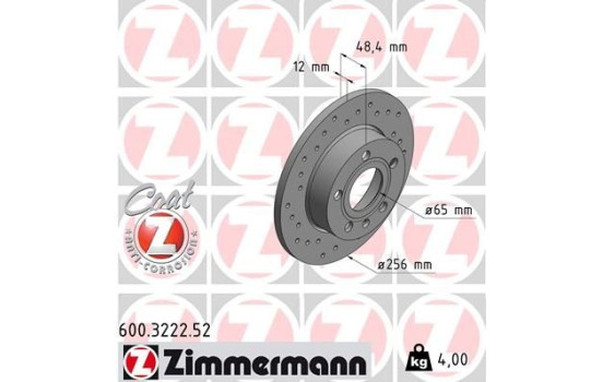 Brake Disc SPORT BRAKE DISC COAT Z 600.3222.52 Zimmermann, Image 2