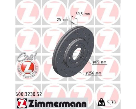 Brake Disc SPORT BRAKE DISC COAT Z 600.3230.52 Zimmermann, Image 2