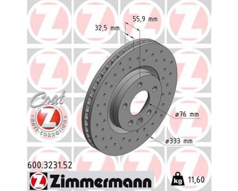 Brake Disc SPORT BRAKE DISC COAT Z 600.3231.52 Zimmermann, Image 2