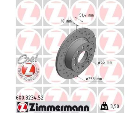 Brake Disc SPORT BRAKE DISC COAT Z 600.3234.52 Zimmermann, Image 2