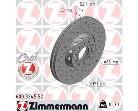 Brake Disc SPORT BRAKE DISC COAT Z 600.3245.52 Zimmermann, Image 2