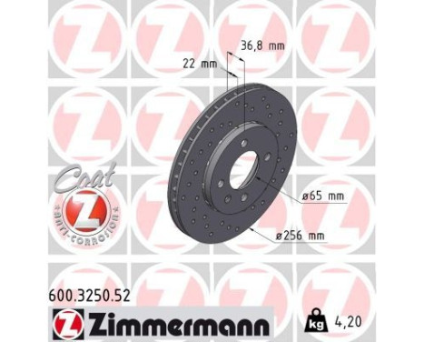 Brake Disc SPORT BRAKE DISC COAT Z 600.3250.52 Zimmermann, Image 2