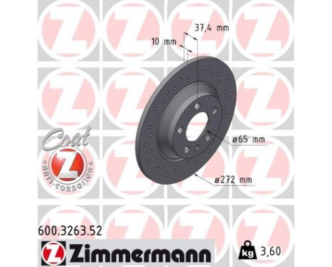 Brake disc SPORT BRAKE DISC COAT Z 600.3263.52 Zimmermann