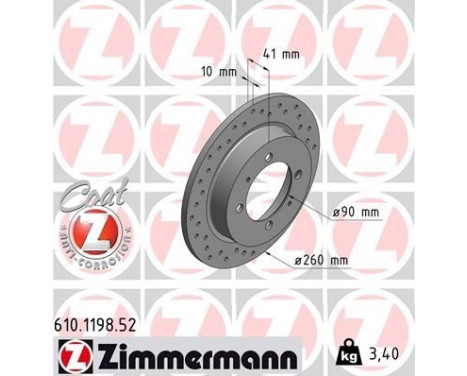 Brake Disc SPORT BRAKE DISC COAT Z 610.1198.52 Zimmermann, Image 2
