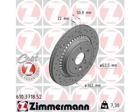 Brake Disc SPORT BRAKE DISC COAT Z 610.3718.52 Zimmermann, Image 2