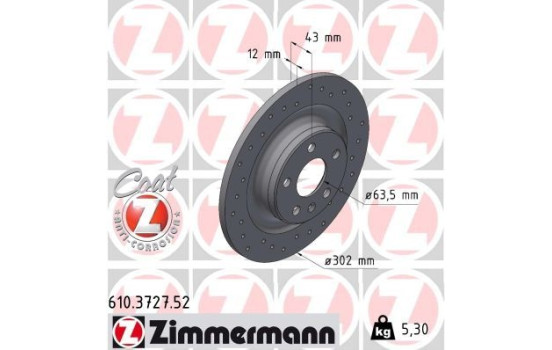 Brake disc SPORT BRAKE DISC COAT Z 610.3727.52 Zimmermann